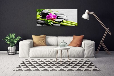 Quadro canvas Arte em Pedras de Flores de Bambu