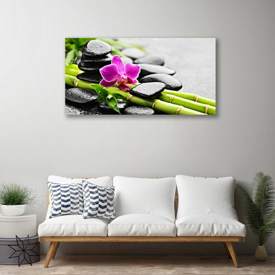 Quadro canvas Arte em Pedras de Flores de Bambu