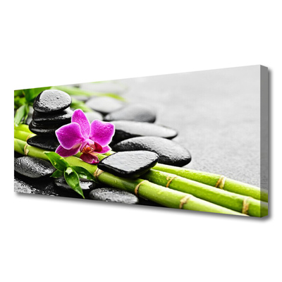 Quadro canvas Arte em Pedras de Flores de Bambu