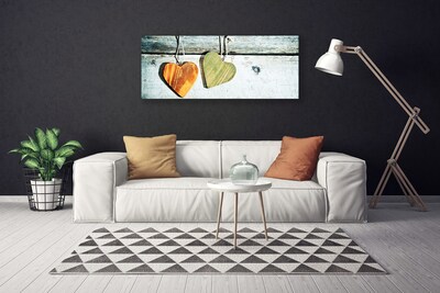 Quadro em tela Arte em madeira de coração