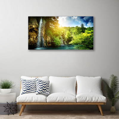 Quadro em tela Paisagem de árvores em cachoeira