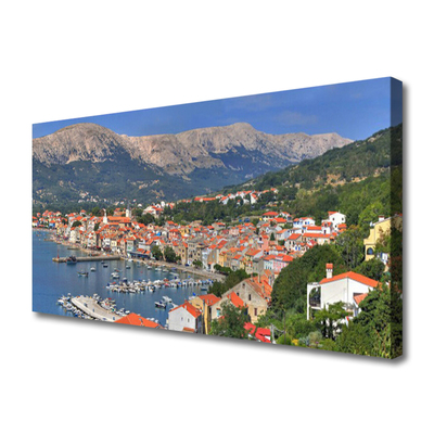 Quadro canvas Cidade Montanha Mar Paisagem