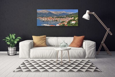 Quadro canvas Cidade Montanha Mar Paisagem