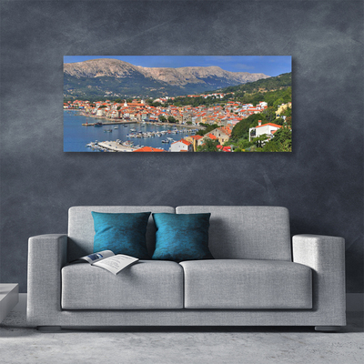 Quadro canvas Cidade Montanha Mar Paisagem