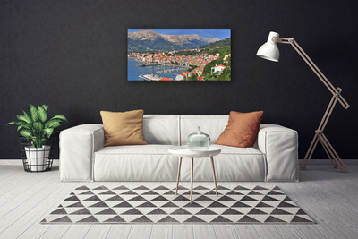Quadro canvas Cidade Montanha Mar Paisagem