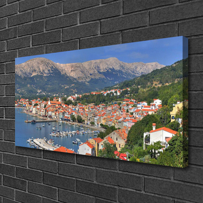 Quadro canvas Cidade Montanha Mar Paisagem