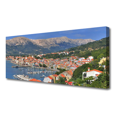 Quadro canvas Cidade Montanha Mar Paisagem