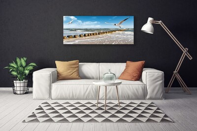 Quadro em tela Paisagem marinha de gaivotas