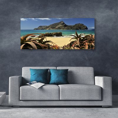 Quadro canvas Paisagem de praia, mar e rocha