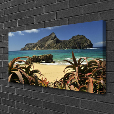 Quadro canvas Paisagem de praia, mar e rocha