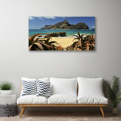 Quadro canvas Paisagem de praia, mar e rocha