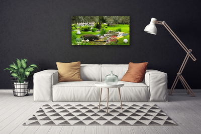 Quadro em tela Jardim Árvore Flores Natureza