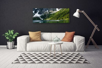 Quadro em tela Paisagem de montanhas e florestas de lagos