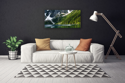 Quadro em tela Paisagem de montanhas e florestas de lagos