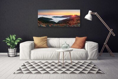 Quadro canvas Montanhas Nuvens Sol Paisagem