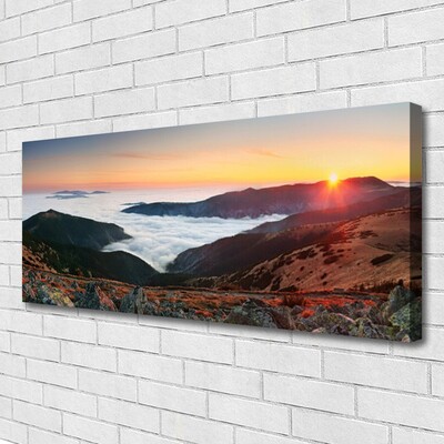 Quadro canvas Montanhas Nuvens Sol Paisagem