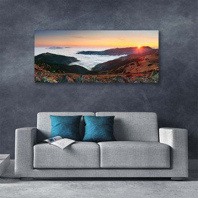 Quadro canvas Montanhas Nuvens Sol Paisagem