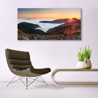 Quadro canvas Montanhas Nuvens Sol Paisagem