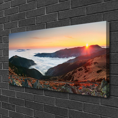 Quadro canvas Montanhas Nuvens Sol Paisagem