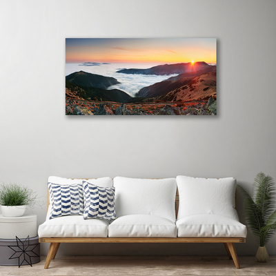 Quadro canvas Montanhas Nuvens Sol Paisagem