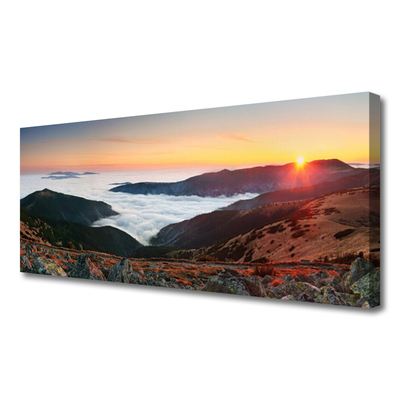 Quadro canvas Montanhas Nuvens Sol Paisagem