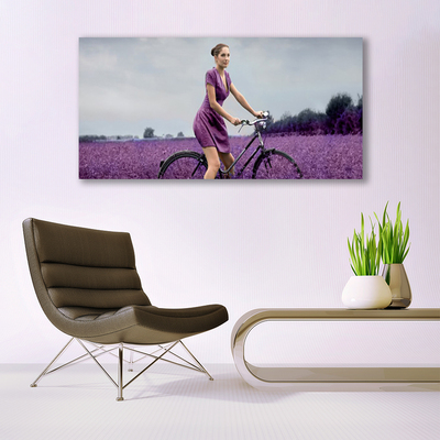 Obraz Canvas Kobieta Rower Łąka Człowiek