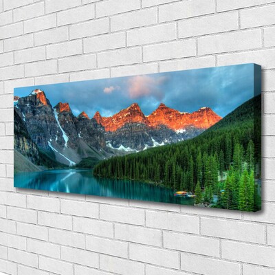 Quadro canvas Paisagem de lago, floresta e montanha