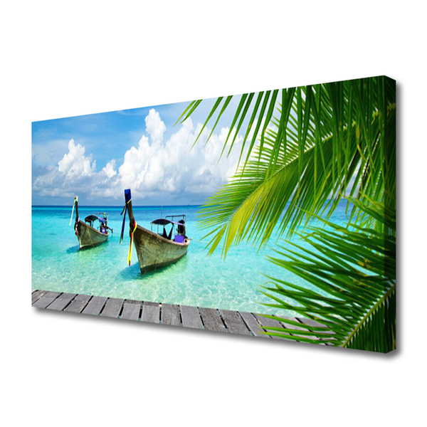 Quadro em tela Paisagem Marinha de Barcos