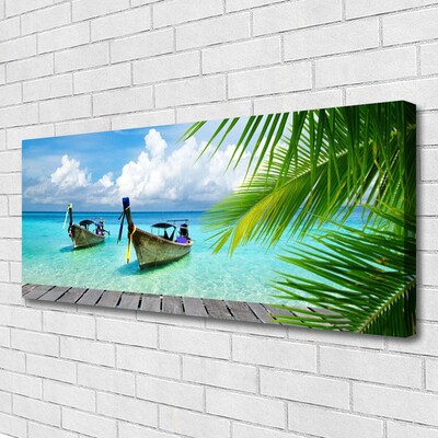 Quadro em tela Paisagem Marinha de Barcos
