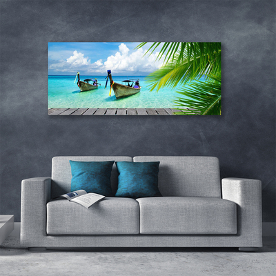 Quadro em tela Paisagem Marinha de Barcos