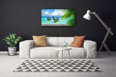 Quadro em tela Paisagem Marinha de Barcos