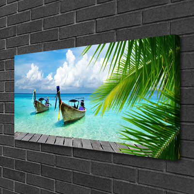 Quadro em tela Paisagem Marinha de Barcos