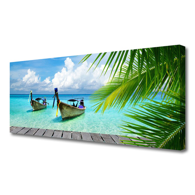 Quadro em tela Paisagem Marinha de Barcos