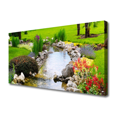 Quadro em tela Jardim Lago Natureza