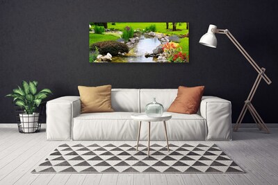 Quadro em tela Jardim Lago Natureza