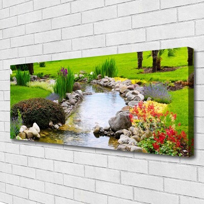 Quadro em tela Jardim Lago Natureza