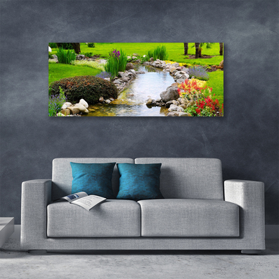 Quadro em tela Jardim Lago Natureza