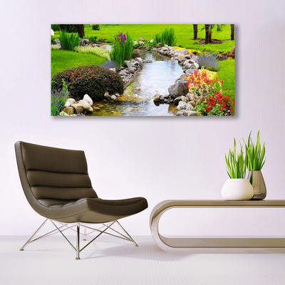 Quadro em tela Jardim Lago Natureza
