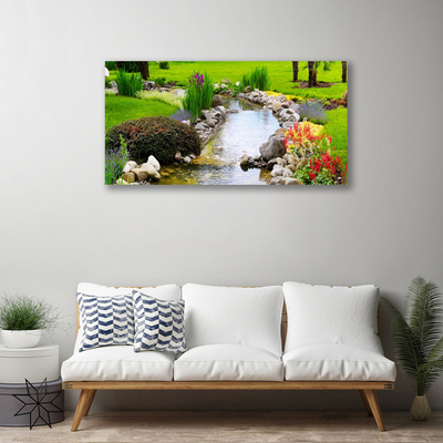 Quadro em tela Jardim Lago Natureza