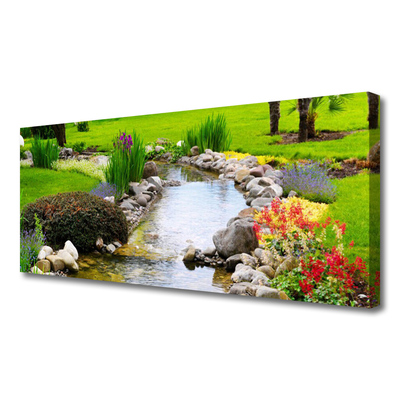 Quadro em tela Jardim Lago Natureza