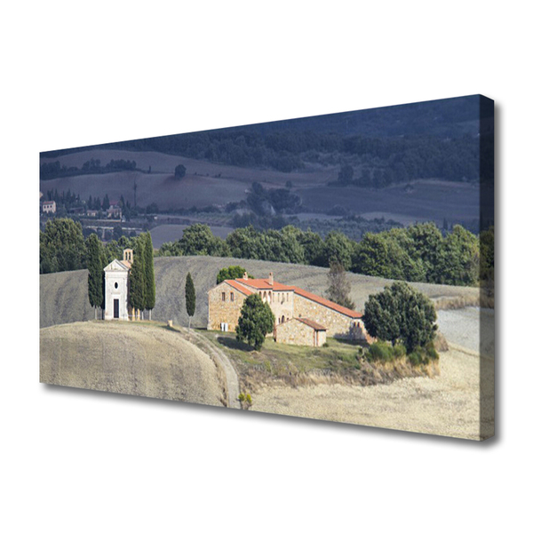 Quadro em tela Paisagem de árvores de prado