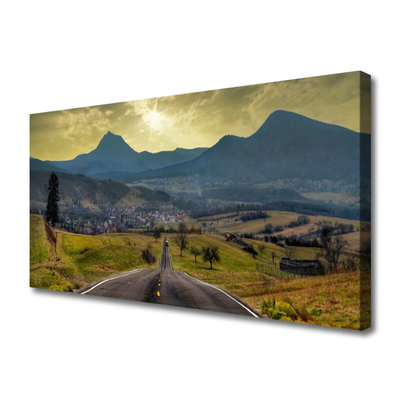 Quadro em tela Paisagem de montanha de estrada