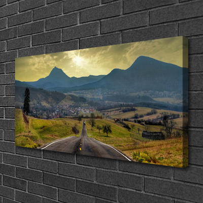 Quadro em tela Paisagem de montanha de estrada