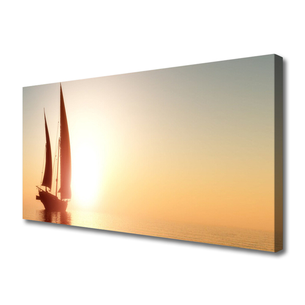 Quadro canvas Barco Mar Sol Paisagem