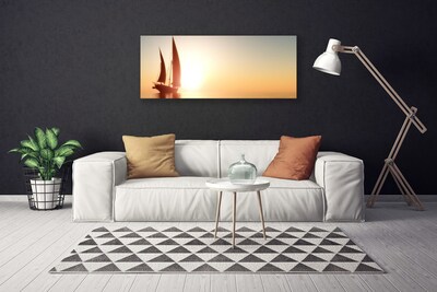 Quadro canvas Barco Mar Sol Paisagem