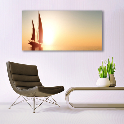 Quadro canvas Barco Mar Sol Paisagem