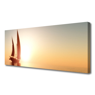 Quadro canvas Barco Mar Sol Paisagem