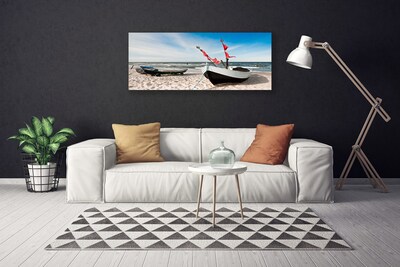 Quadro em tela Paisagem de praia de barco