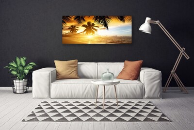 Quadro canvas Praia Palmeira Mar Paisagem