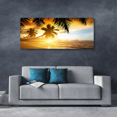 Quadro canvas Praia Palmeira Mar Paisagem